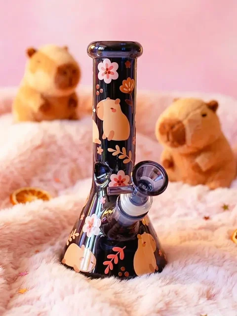 Capybara Deep Blue Beaker Bong