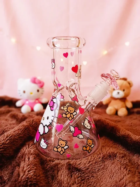 Hello Kitty Angel & Teddy Bear Beaker Bong-1 Hello Kitty Angel & Teddy Bear Beaker Bong