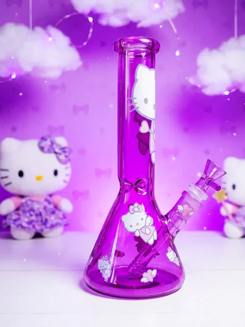 Hello Kitty Angel Violet Beaker Glass Bong-2 Hello Kitty Angel Violet Beaker Glass Bong
