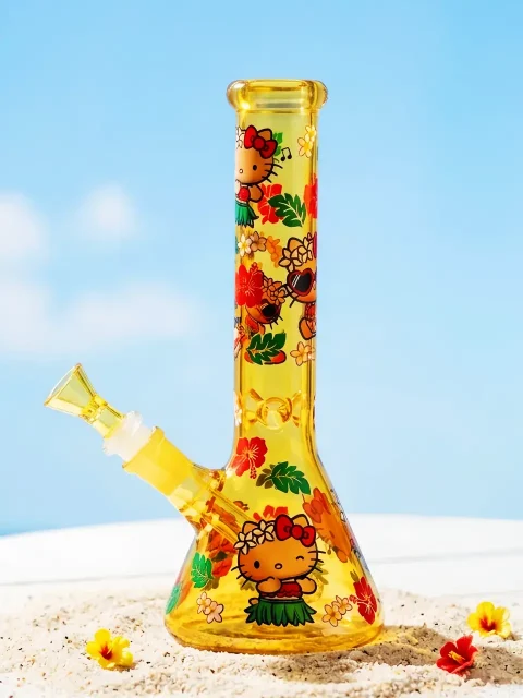 Hello Kitty Summer Beach Honey Beaker Glass Bong-2 Hello Kitty Summer Beach Honey Beaker Glass Bong