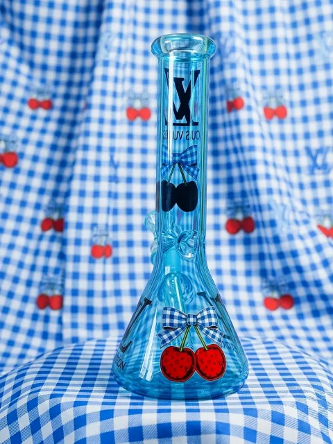 LV Ice Crystal Cherry Glass Beaker Glass Bong-2 LV Ice Crystal Cherry Glass Beaker Glass Bong