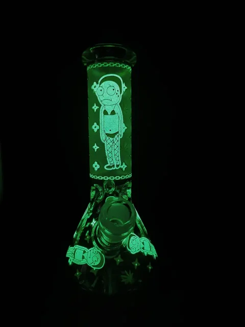 Morty Bikini Glow Beaker Glass Bong-3 Morty Bikini Glow Beaker Glass Bong