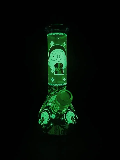 Morty Psychedelic Rainbow Glow Beaker Bong Rainbow Rush-3 Morty Psychedelic Rainbow Glow Beaker Bong Rainbow Rush