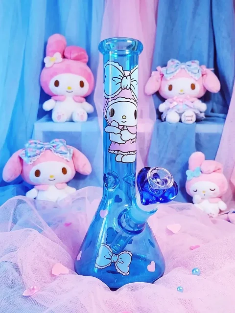My Melody Pink Bow Ice Crystal Beaker Glass Bong