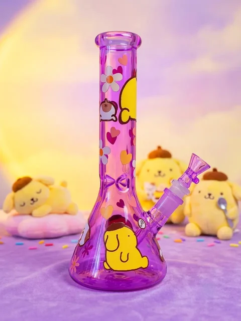 Pompompurin Healing Purple Beaker Bong Dreamy Caramel Violet2 Pompompurin Healing Purple Beaker Bong Dreamy Caramel Violet