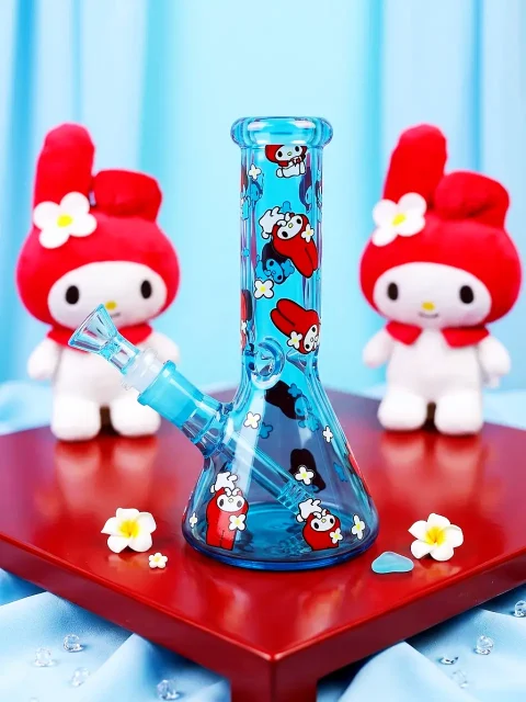 Red Hood My Melody Crystal Sky Beaker Glass Bong-2 Red Hood My Melody Crystal Sky Beaker Glass Bong
