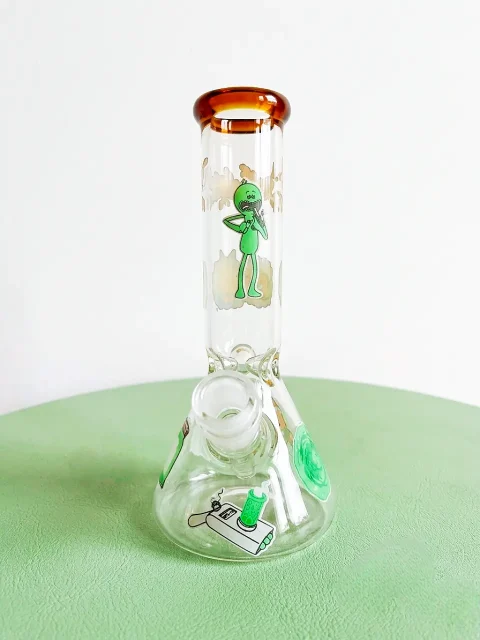 Rick and Morty Character Collage Beaker Glass Bong