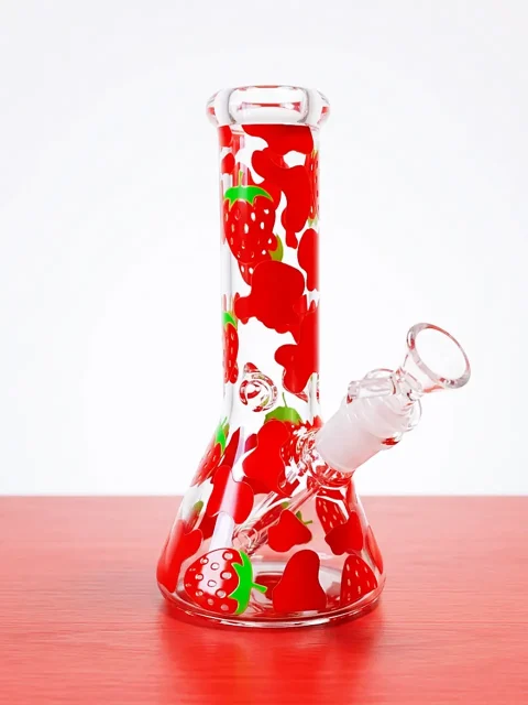 Strawberry Milk Drip Beaker Glass Bong