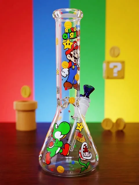 Super Mario Adventure Beaker Glass Bong-2 Super Mario Adventure Beaker Glass Bong