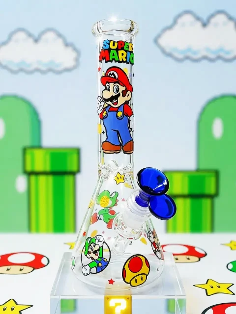 Super Mario Adventure Beaker Glass Bong