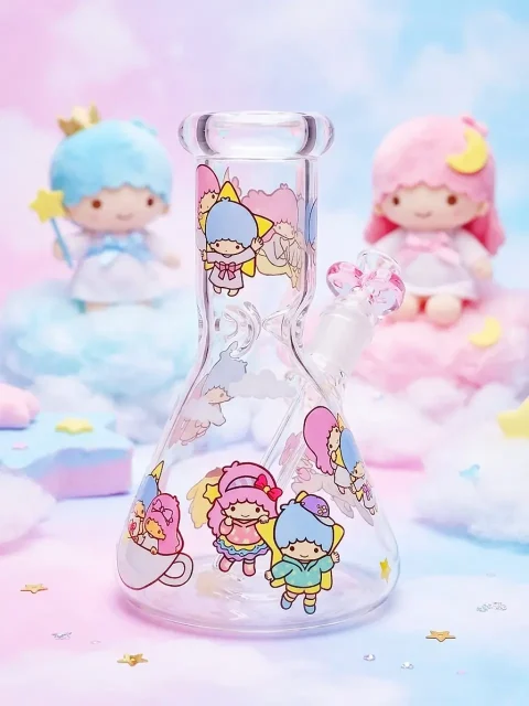 Twinkle Star Wishes Little Twin Stars Dreamy Pastel Beaker Bong-2 Twinkle Star Wishes Little Twin Stars Dreamy Pastel Beaker Bong