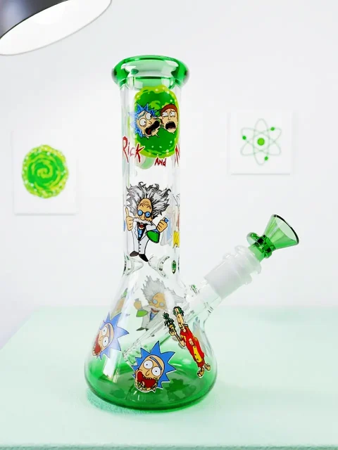 rick-and-morty-all-star-collage-beaker-glass-bong