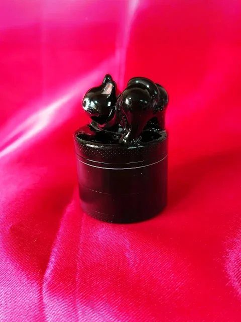 Adorable Stretching Black Cat Herb Grinder Adorable Stretching Black Cat Herb Grinder