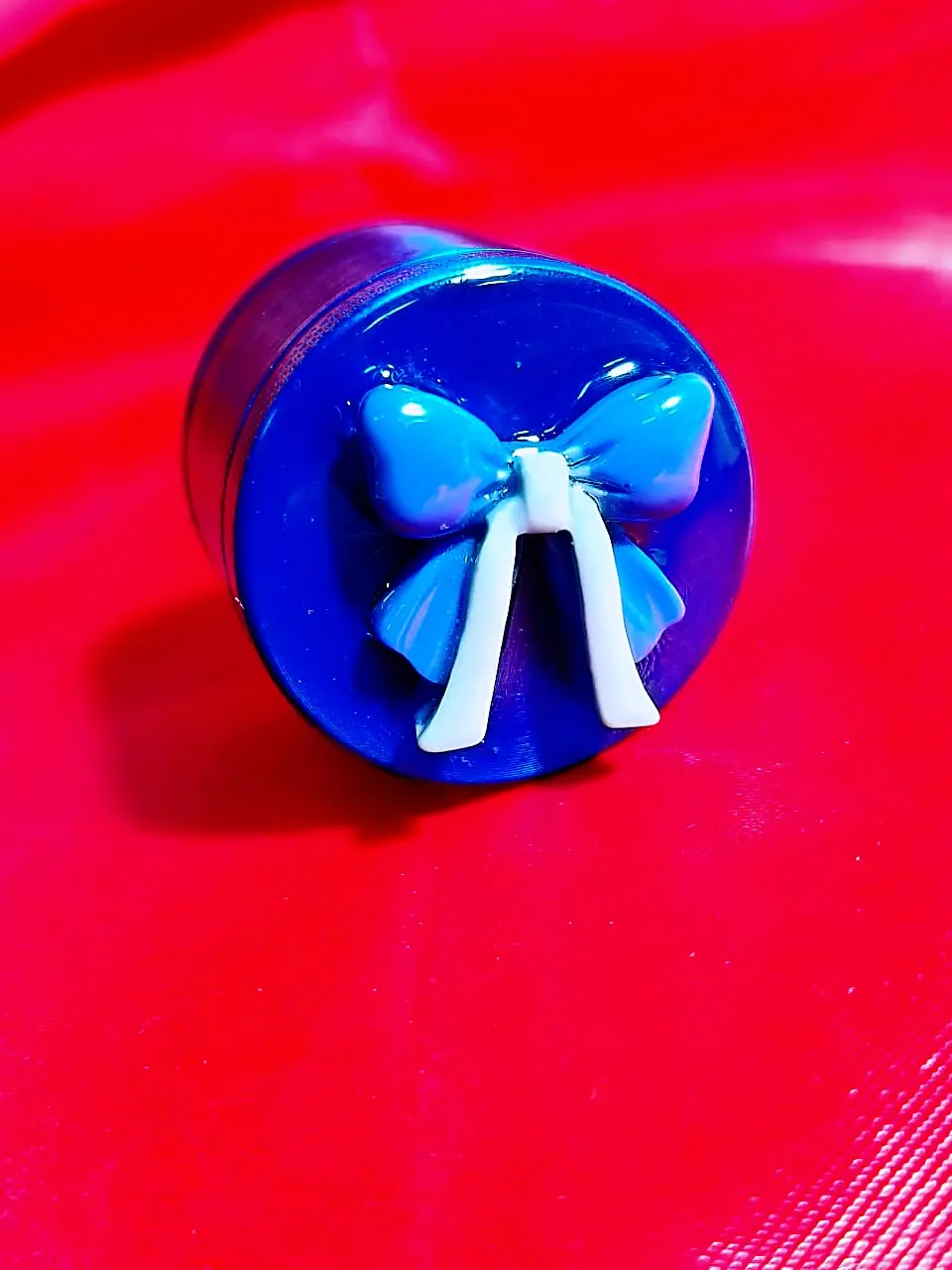 Elegant Blue Bow Herb Grinder | Chic Navy with Classic Charm