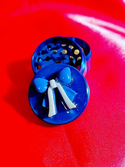 Elegant Blue Bow Herb Grinder | Chic Navy with Classic Charm Elegant Blue Bow Herb Grinder | Chic Navy with Classic Charm