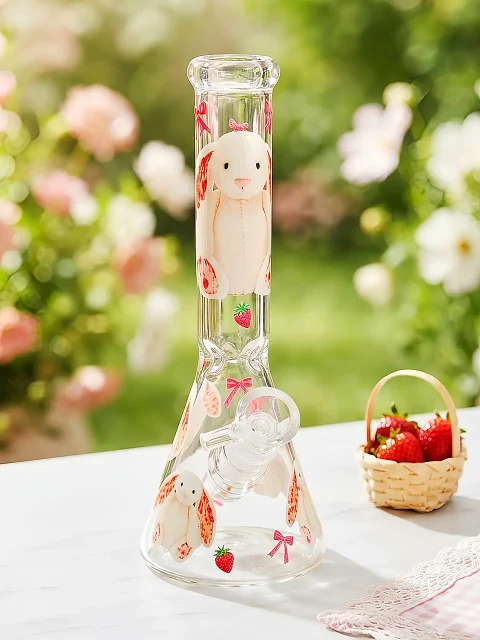 Jellycat Bashful Bunny Strawberry Glass Bong | Strawberry Bunny Picnic