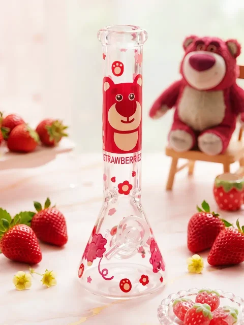 Lotso Strawberry Bear Beaker Glass Bong | Sweet Berry Dreams