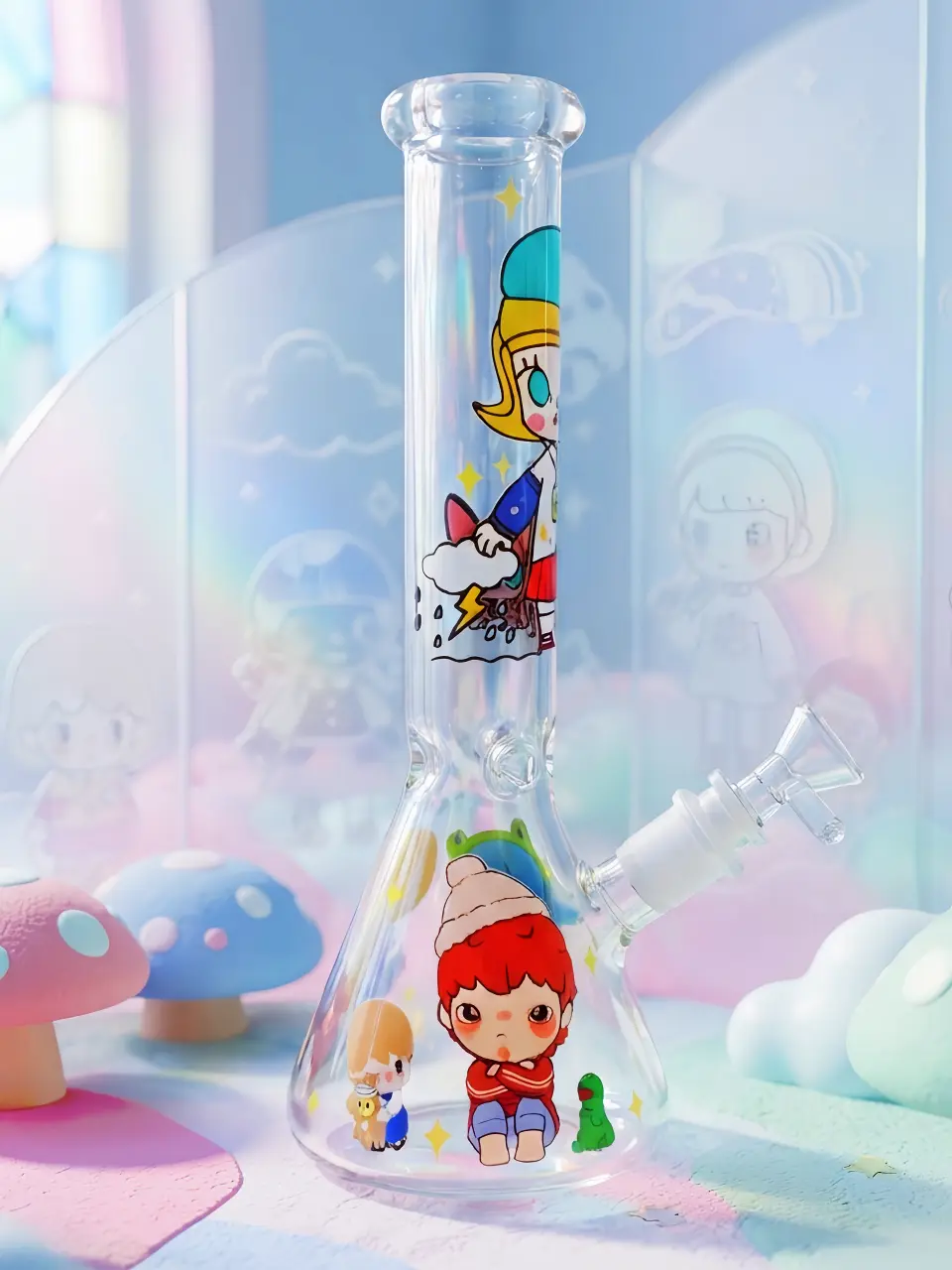 Molly Pop Mart Beaker Glass Bong | Teal Beret Daydreams