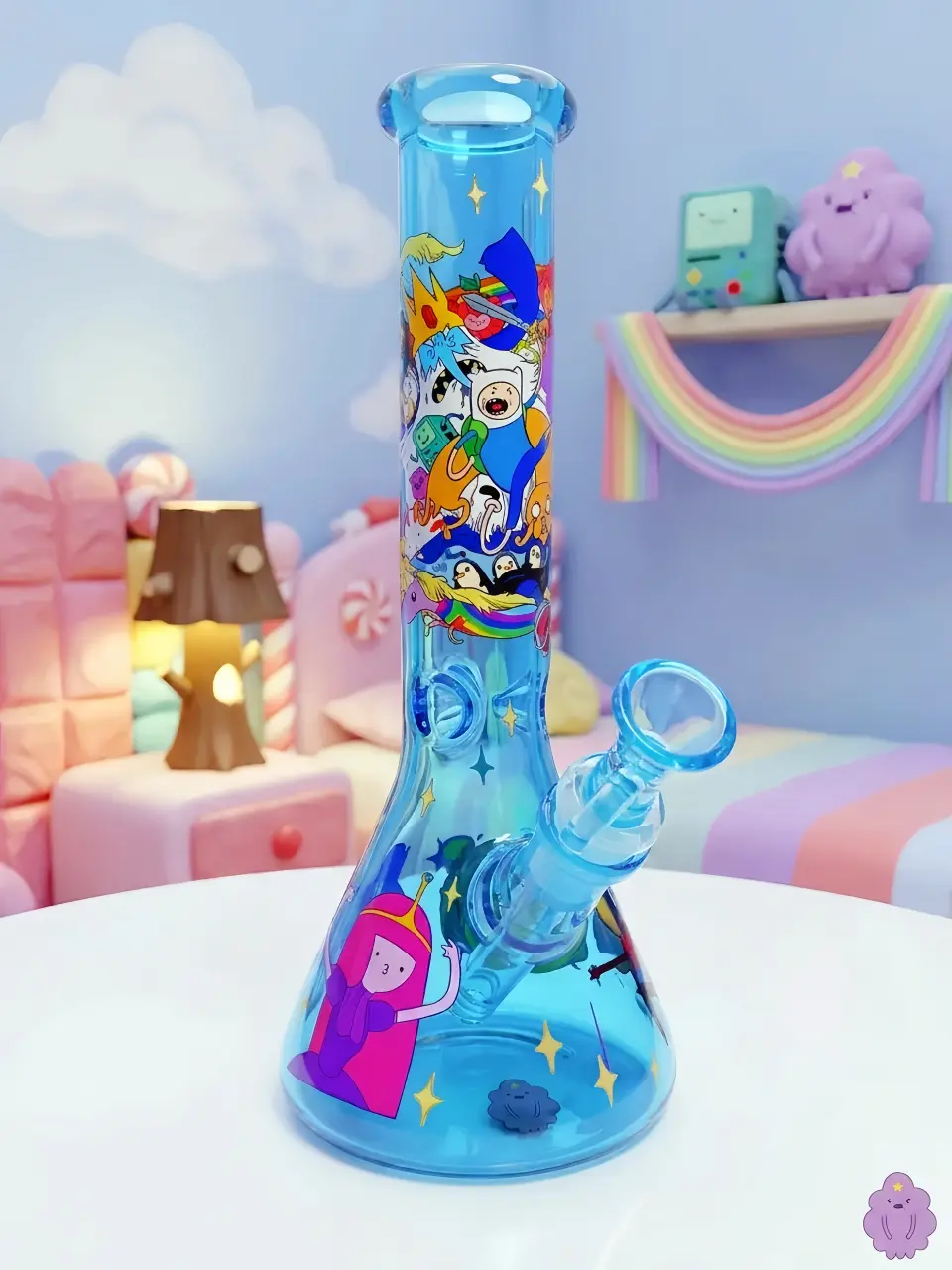 💙 Adventure Time Blue Glass Bong | Land of Ooo