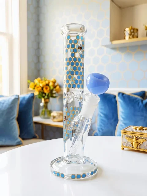 Blue Honeycomb Glass Bong | Golden Honey Days