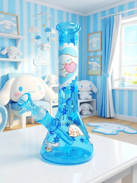 Cinnamoroll Sky Blue Glass Bong | Cloud Nine Garden Cinnamoroll Sky Blue Glass Bong | Cloud Nine Garden