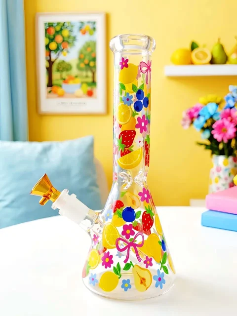 Fruit Orchard Glass Bong | Pink Bow Summer Garden Fruit Orchard Glass Bong | Pink Bow Summer Garden