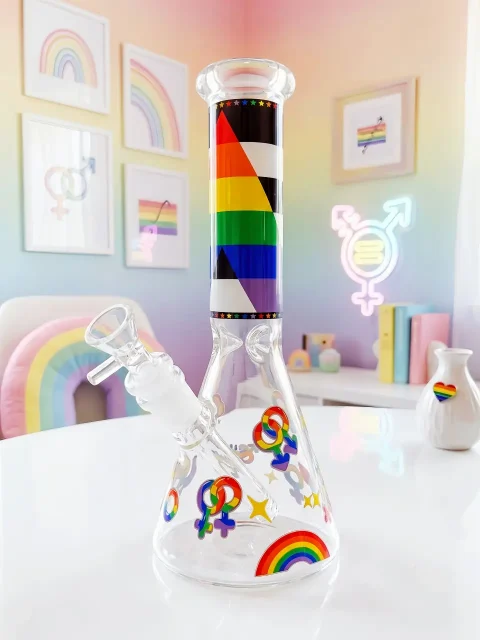 🌈 Geometric Pride Glass Bong | Rainbow After Dark 🌈 Geometric Pride Glass Bong | Rainbow After Dark