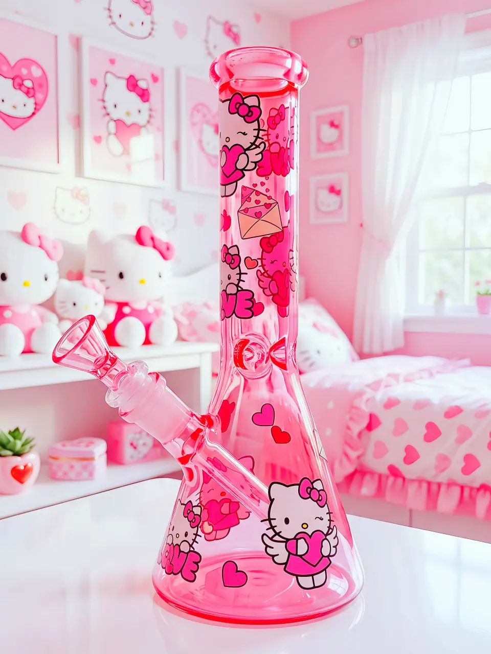 Hello Kitty Pink Angel Glass Bong | Love Letters from Heaven