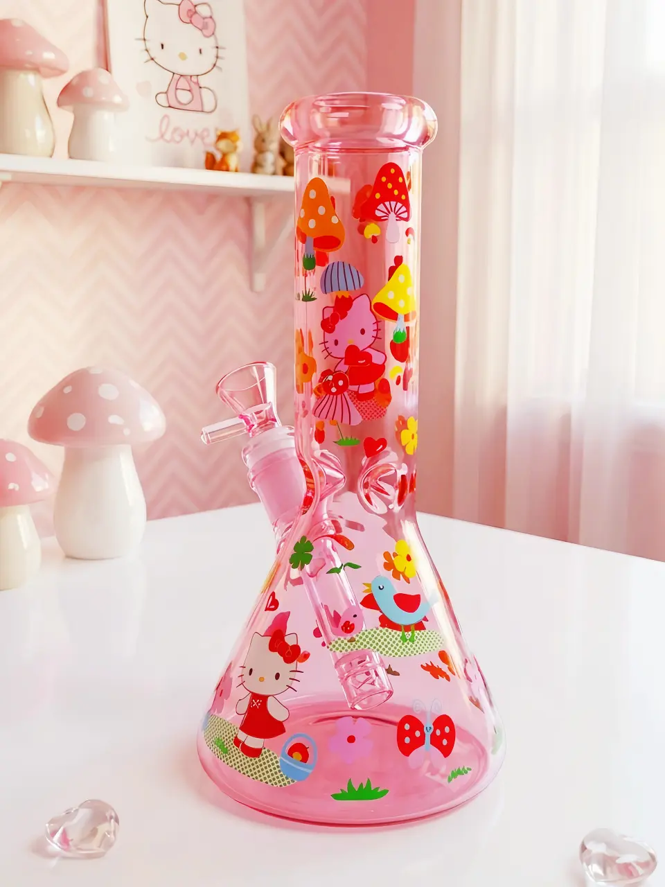 Hello Kitty Pink Glass Bong | Woodland Daydream