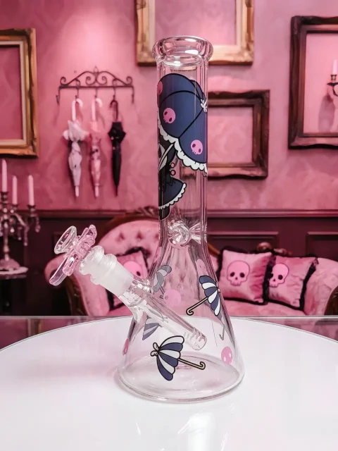 Kuromi Gothic Pink Umbrella Glass Bong | Pink Midnight Kuromi Gothic Pink Umbrella Glass Bong | Pink Midnight