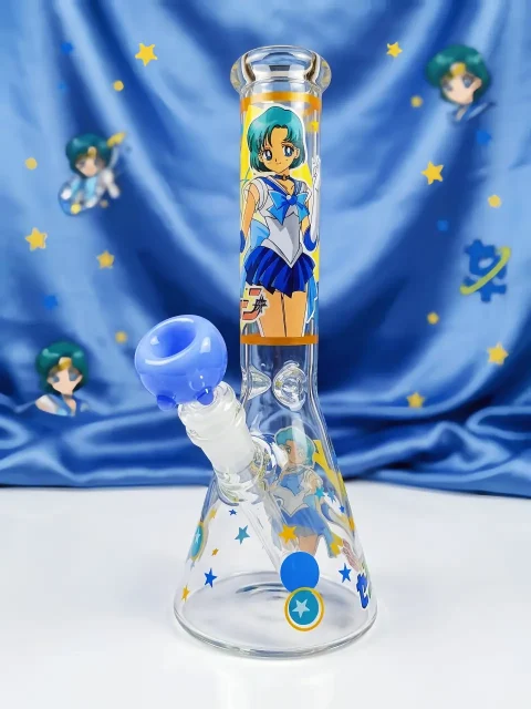 💙 Sailor Mercury Blue Glass Bong | Celestial Tide