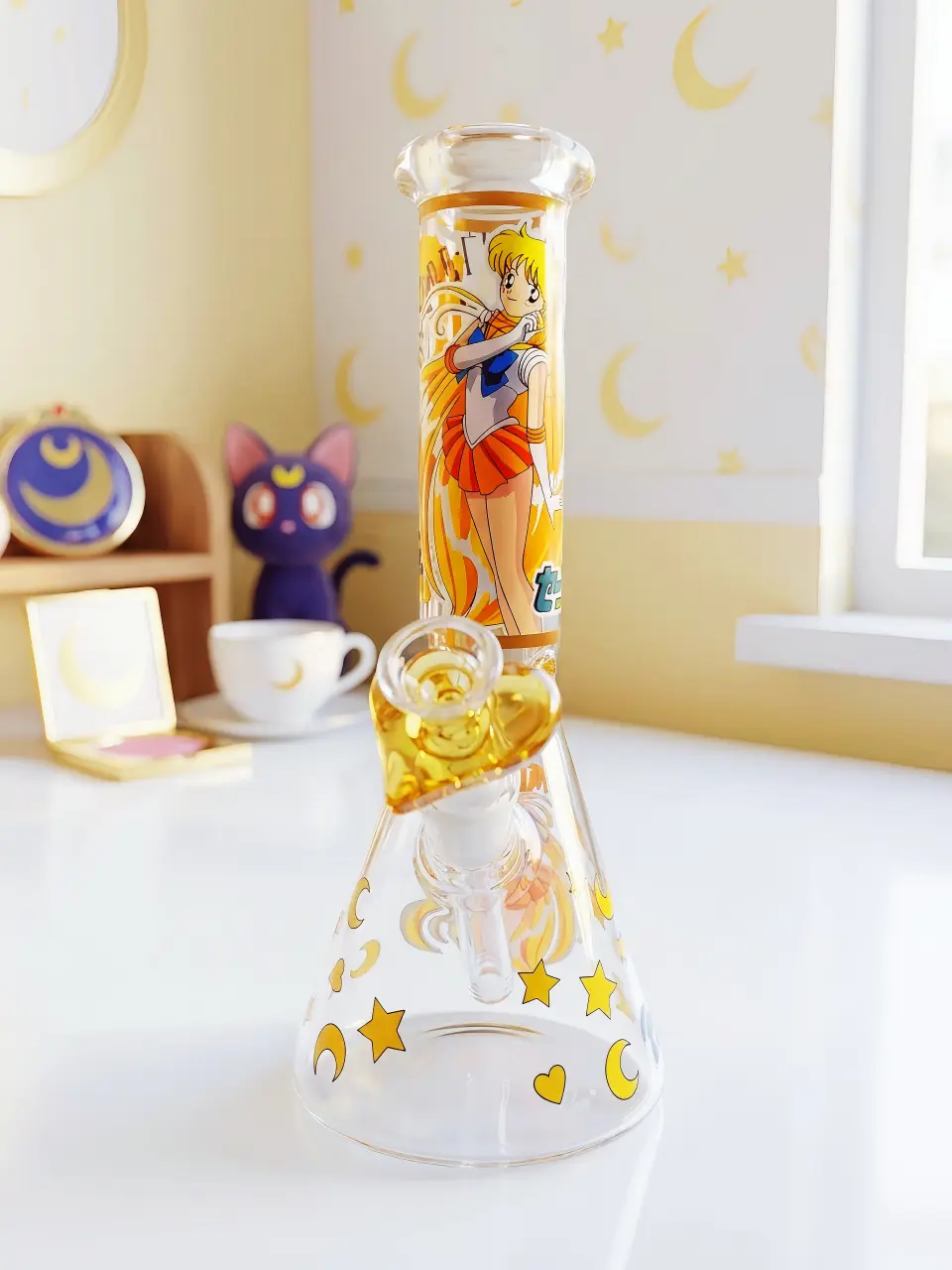 🌙 Sailor Moon Usagi Tsukino Glass Bong | Moonlight Dream