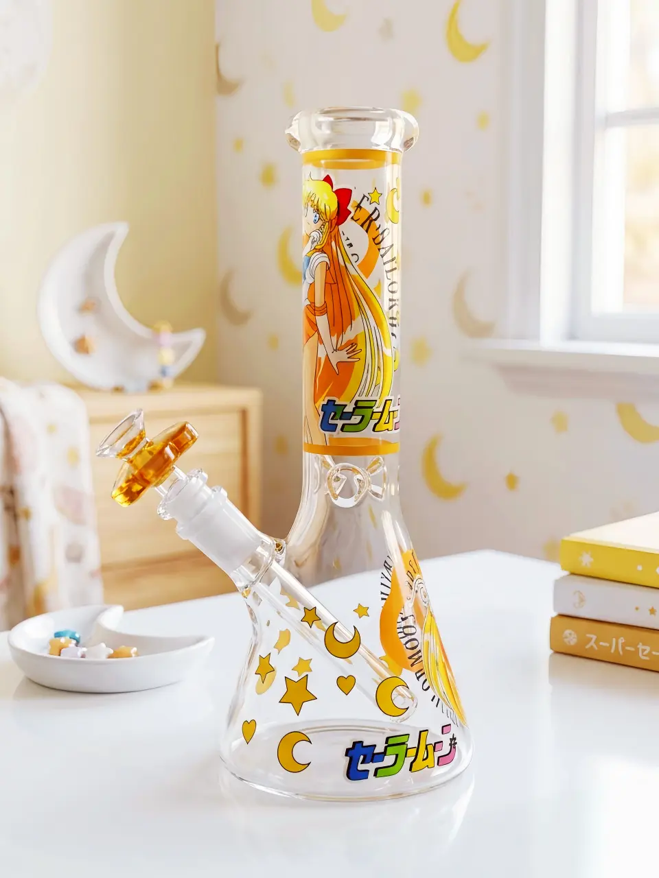 🌙 Sailor Moon Usagi Tsukino Glass Bong | Moonlight Dream