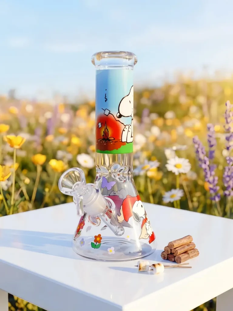 ❤️ Snoopy Red Doghouse Campfire Glass Bong | Cozy Campfire Days